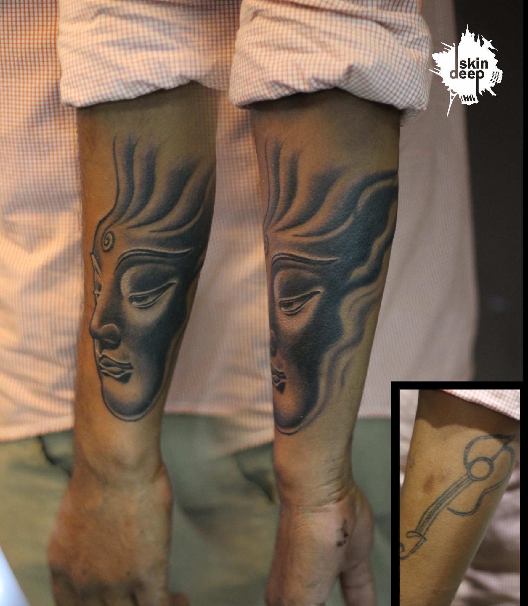 Cover Up Tattoo – Buddha Face